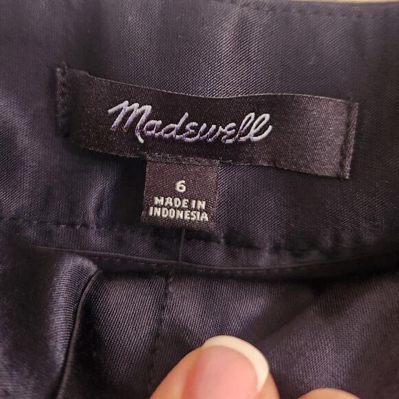 NWT Madewell The Harlow Superwide-Leg In Stretch Satin Holiday Black 6 - Picture 7 of 11